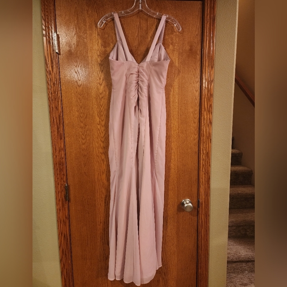 White by Vera Wang Pink Blush Ballet Bridesmaid Ruched Maxi Dress Gown Size 6 - Picture 2 of 4